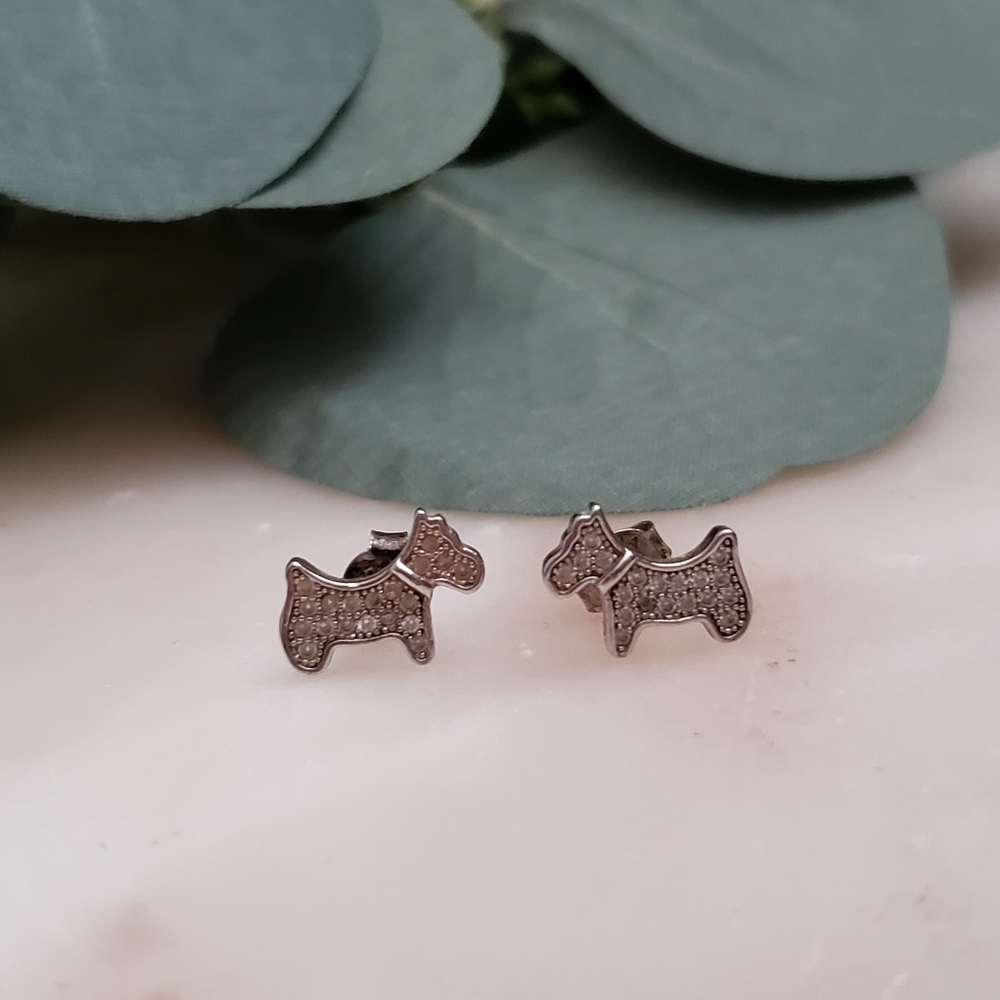 Sterling silver Scotty dog studs